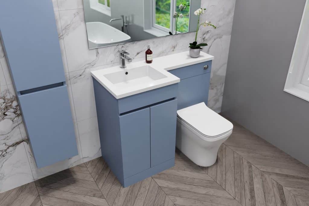 Demin Blue Combination Furniture - L Shape With Tall Unit Option - Image 6