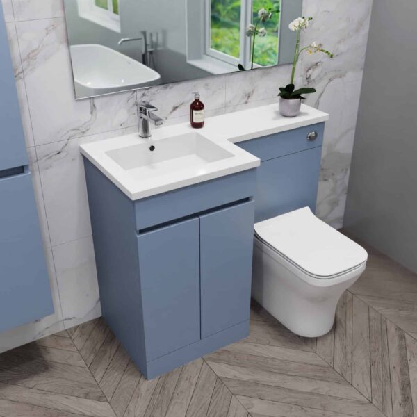 Demin Blue Combination Furniture - L Shape With Tall Unit Option - Image 6
