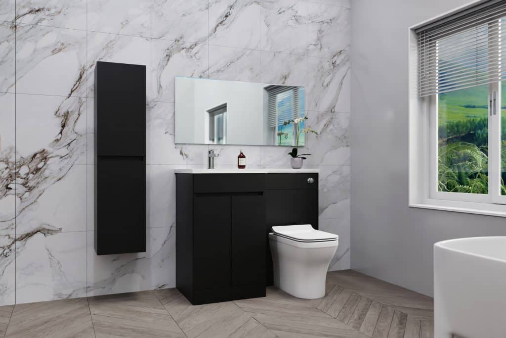 Matt Black Combination Unit - L Shape With Tall Unit Option - Image 5