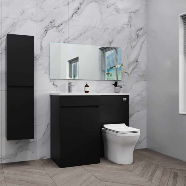 Matt Black Combination Unit - L Shape With Tall Unit Option - Image 5