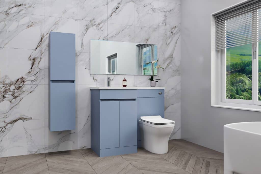 Demin Blue Combination Furniture - L Shape With Tall Unit Option - Image 7