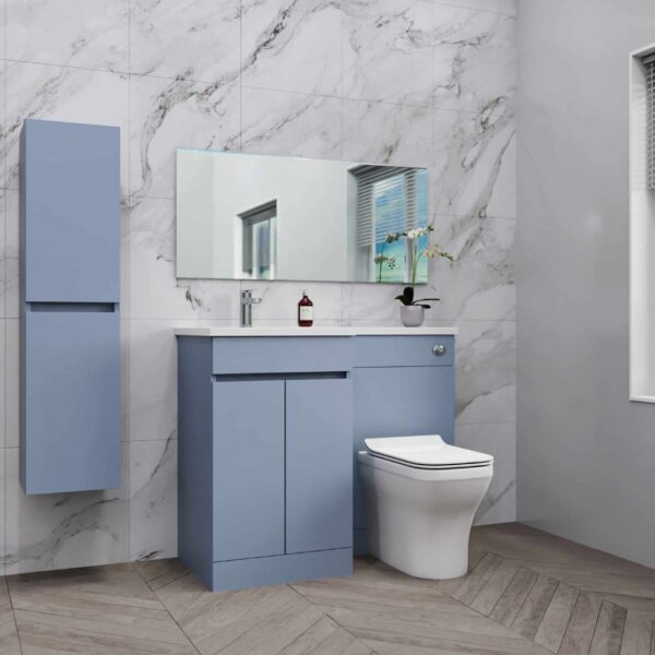 Demin Blue Combination Furniture - L Shape With Tall Unit Option - Image 7