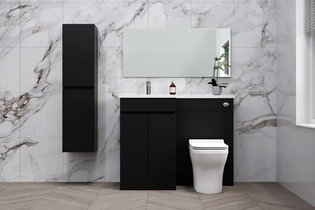 Matt Black Combination Unit - L Shape With Tall Unit Option - Image 6