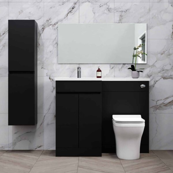 Matt Black Combination Unit - L Shape With Tall Unit Option - Image 6