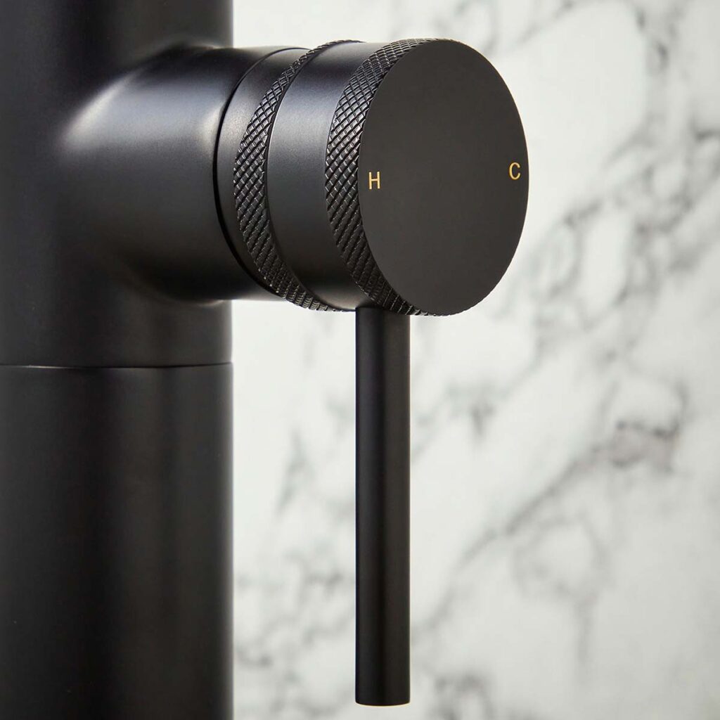Core Freestanding Bath Shower Mixer & Screw Head - Matt Black - Image 3