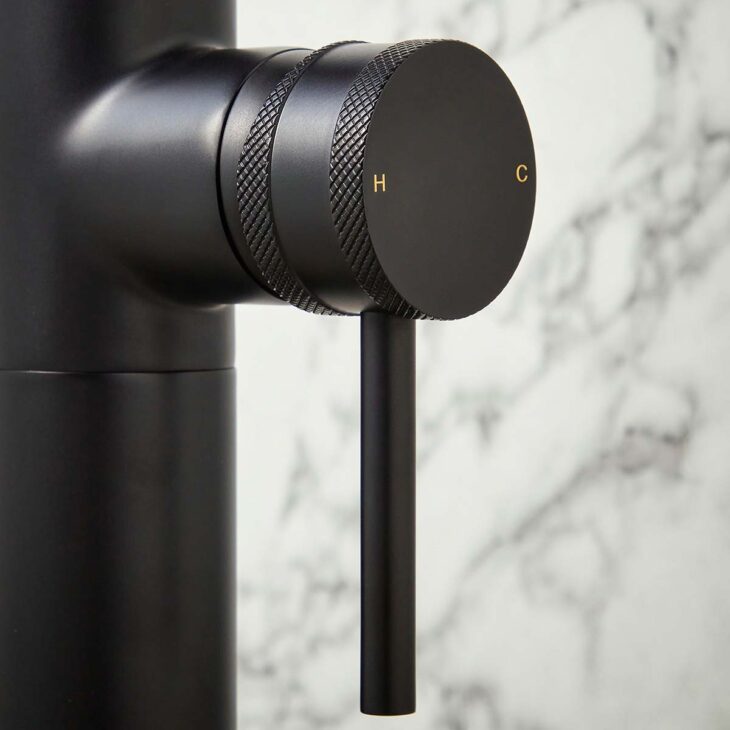 Core Freestanding Bath Shower Mixer & Screw Head - Matt Black - Image 3