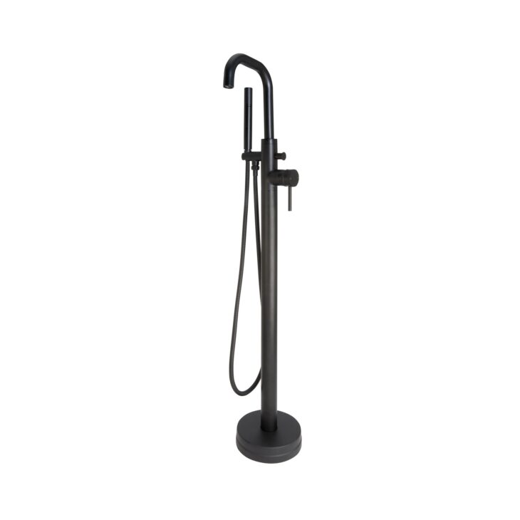Core Freestanding Bath Shower Mixer & Screw Head - Matt Black - Image 5