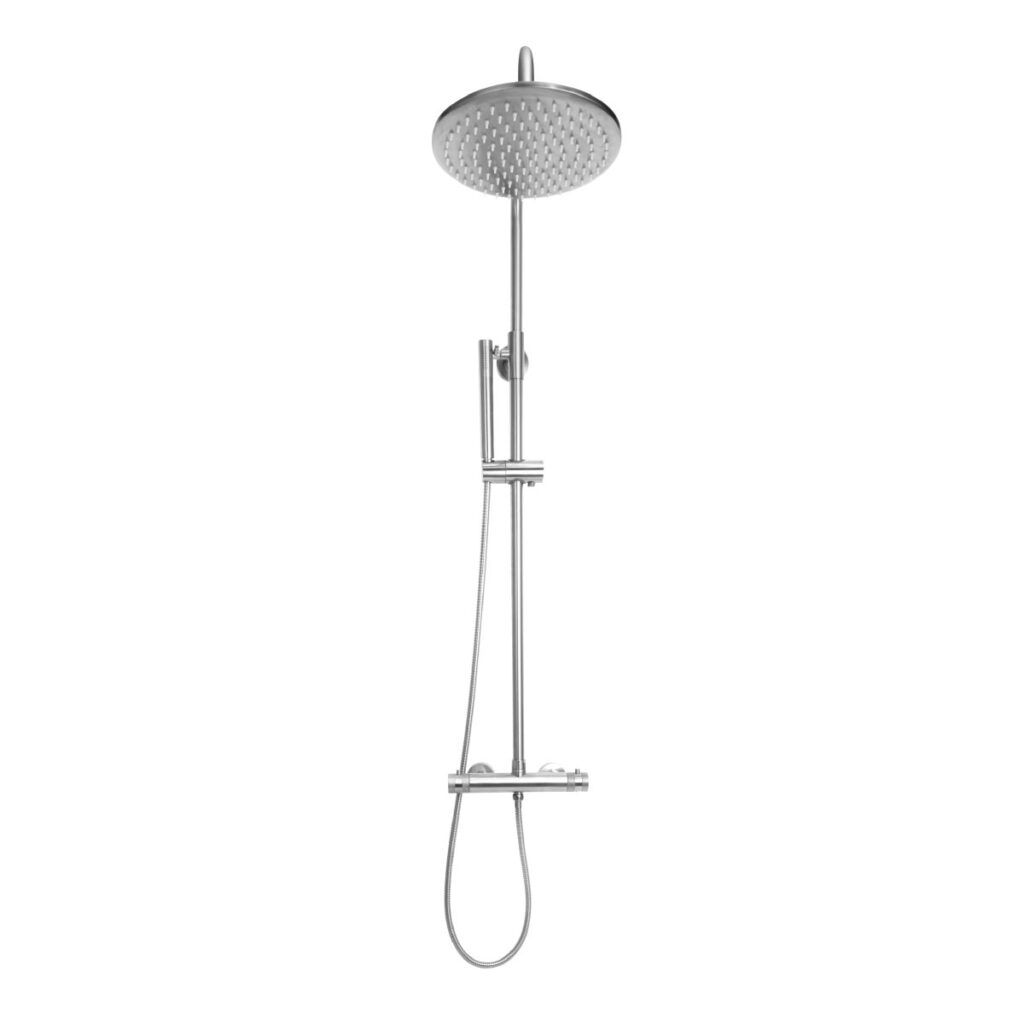 Core Chrome Round Rigid Riser Mixer Shower
