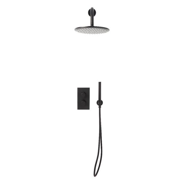Core Black Round Concealed Shower Kit