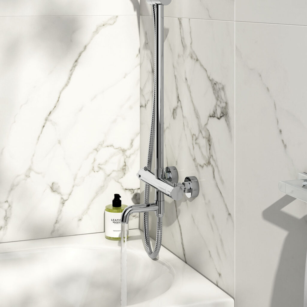Solar Chrome Rigid Riser Shower Set With Bath Filler - Image 4