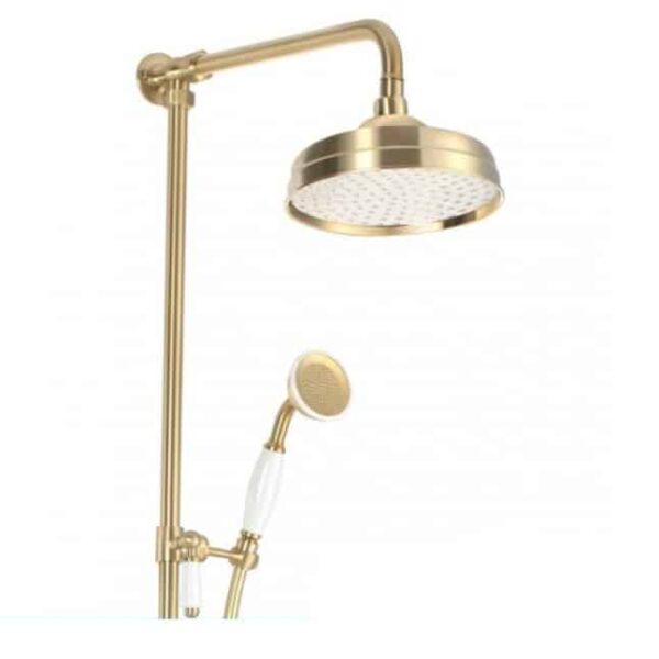 Brushed Brass Traditional Shower Mixer Kit - Image 2