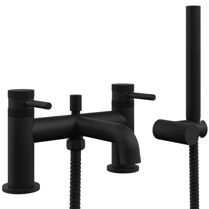 Core Round Style Bath Shower Mixer Tap & Screw Head -  Matt Black