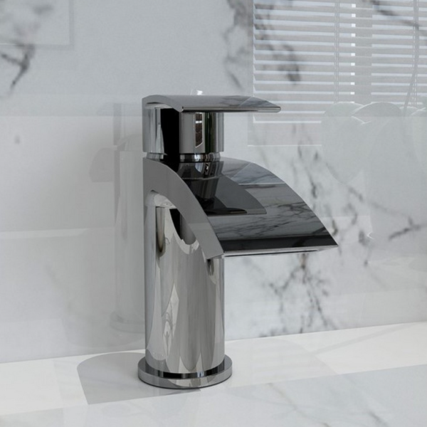 K-vit Curve Mini Mono Basin Mixer with Click Waste - Chrome - Image 2