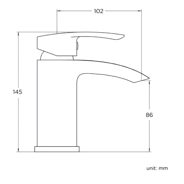 K-vit Curve Mini Mono Basin Mixer with Click Waste - Chrome - Image 3