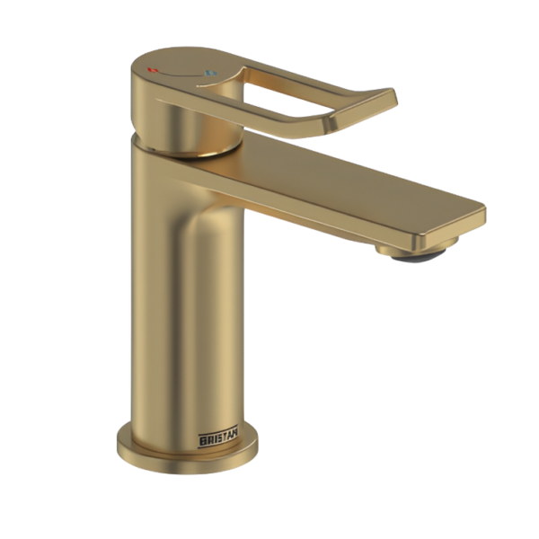 Bristan Saffron Eco Start Mini Basin Mixer - Brushed Brass