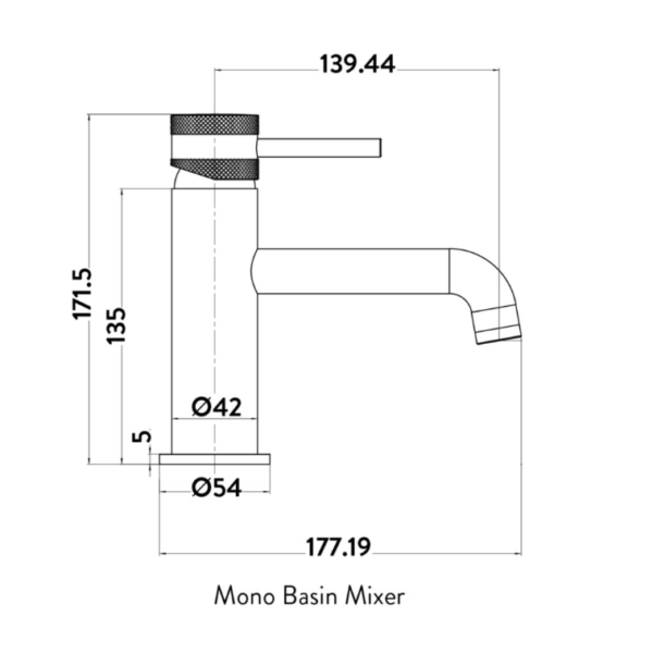 Sognare Core Mono Basin Mixer Tap & Screw Head - Matt Black - Image 4
