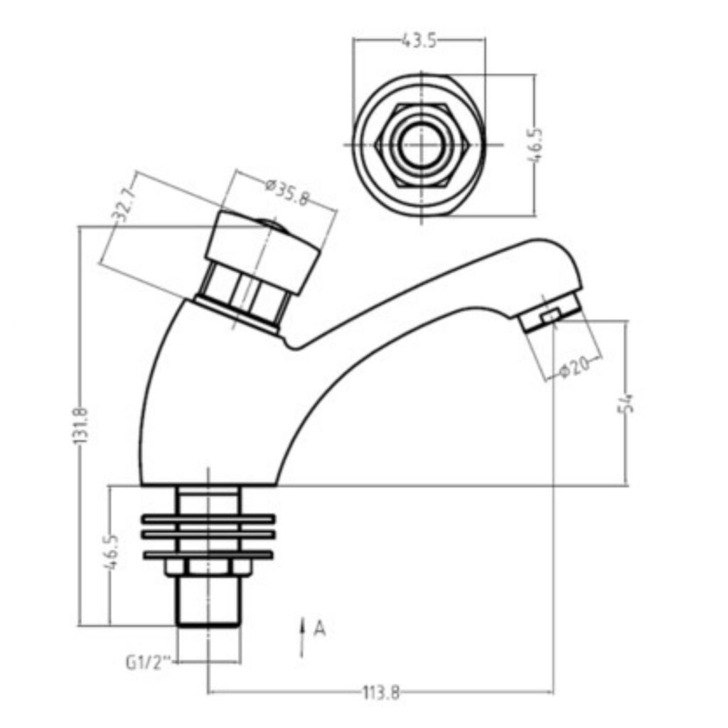 Taylor & Moore Non Concussive Basin Taps - Chrome - Image 2