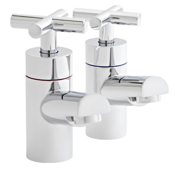 Kartell K-Vit Times Chrome Pillar Taps Pair For Basin