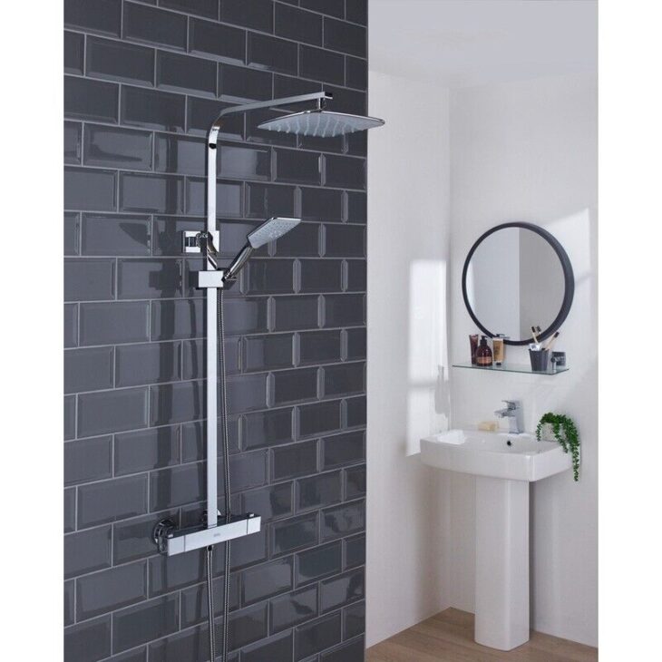 Bristan Craze Square Safetouch Rigid Riser Bar Mixer Shower - Image 2