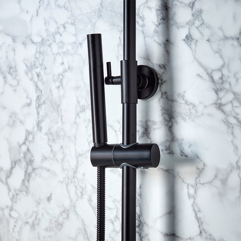 Core Black Round Rigid Riser Shower - Image 5