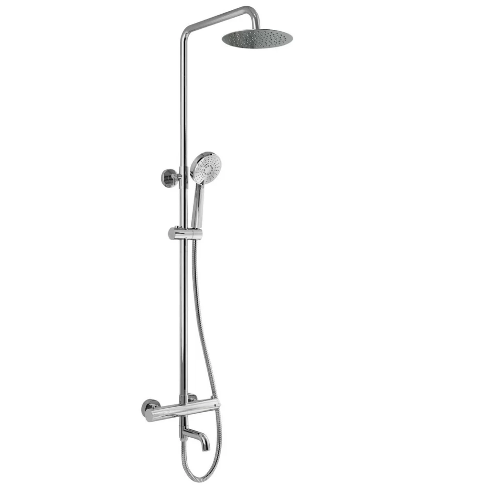 Solar Chrome Rigid Riser Shower Set With Bath Filler