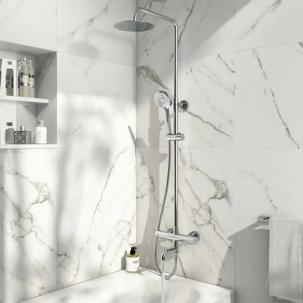 Solar Chrome Rigid Riser Shower Set With Bath Filler - Image 2