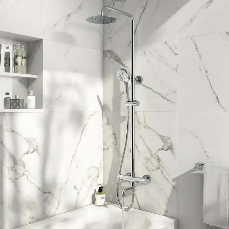 Solar Chrome Rigid Riser Shower Set With Bath Filler - Image 2