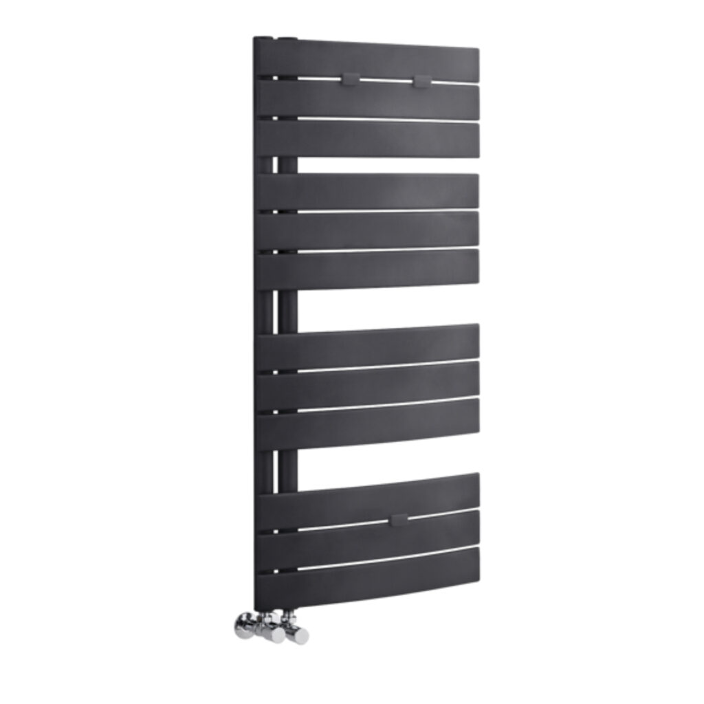 Curved Designer Heated Towel Rail 1080mm H x 550mm W - Anthracite