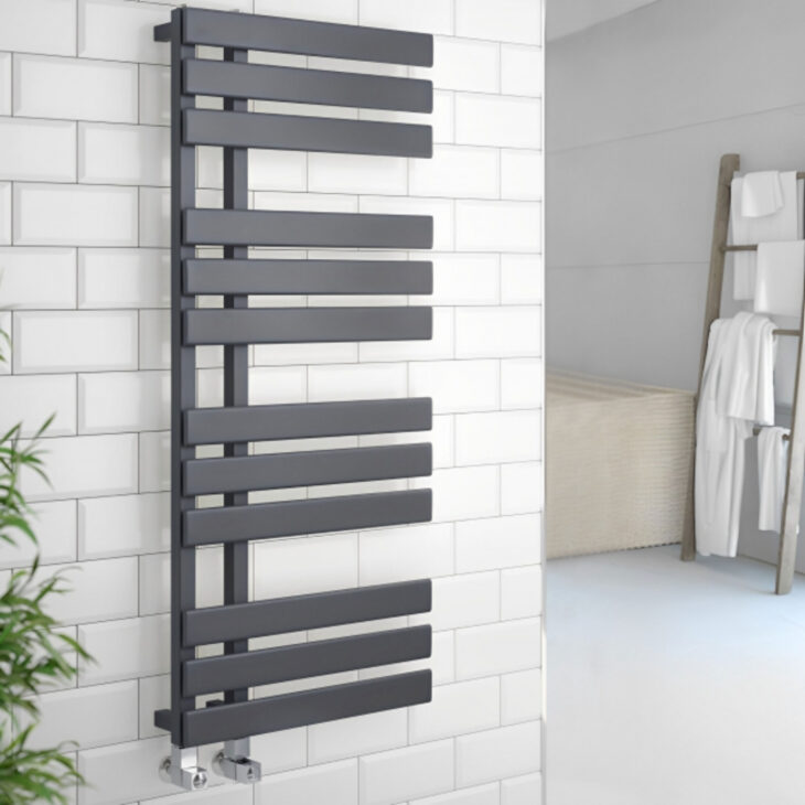 Oregon Designer Heated Towel Rail 1180mm H x 500mm W - Anthracite