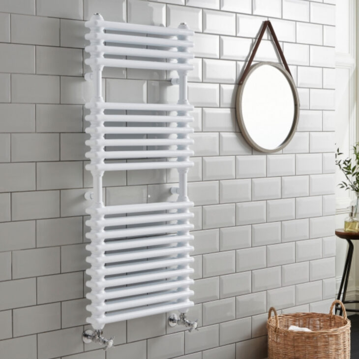 Kartell Kolumn Designer Towel Rail 1140mm H x 500mm W - White