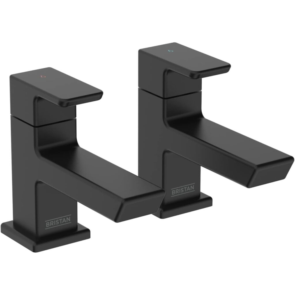 Bristan Cobalt Basin Pillar Taps (COB 1/2 BLK) - Matt Black