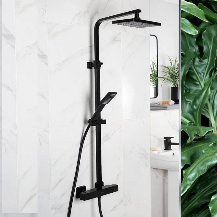 Bristan Craze Bar Mixer Shower with Shower Rigid Riser Kit - Black - Image 2
