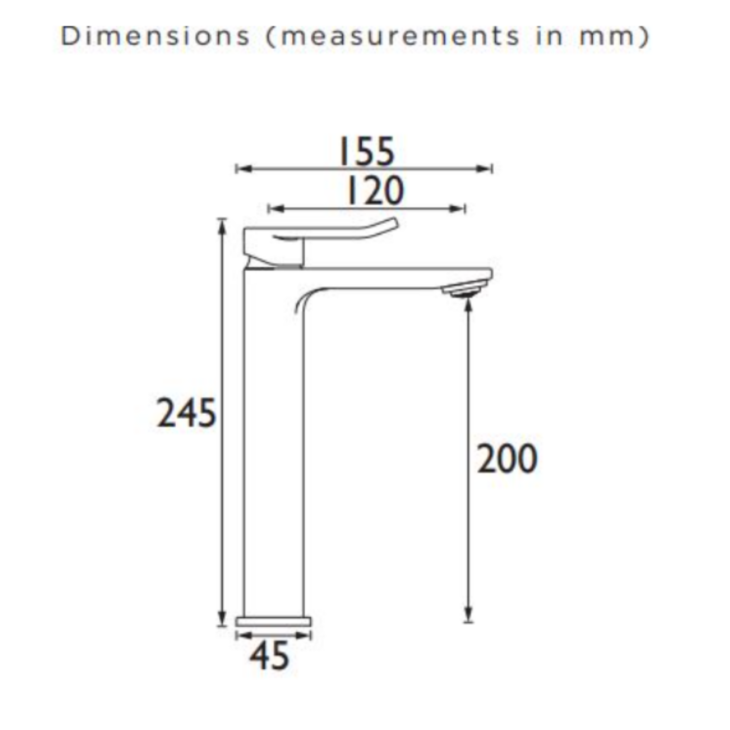Bristan Saffron Chrome Eco start Tall Basin Mixer Tap with Clicker Waste - Image 3