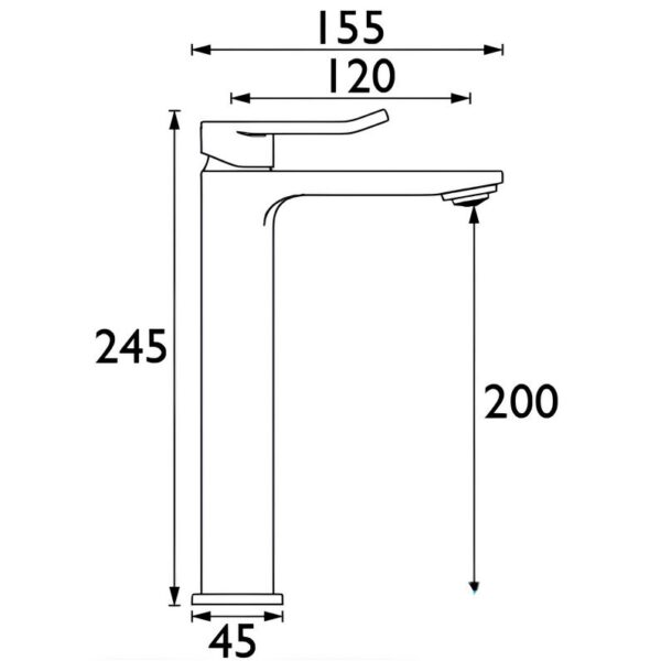 Bristan Saffron Eco Start Tall Basin Mixer Brushed Brass - Image 4