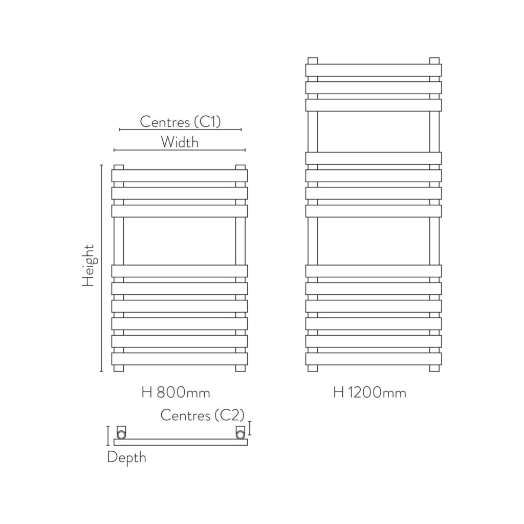 Ladder Towel Rail – Anthracite – 2 Sizes 500mm Wide - Image 3