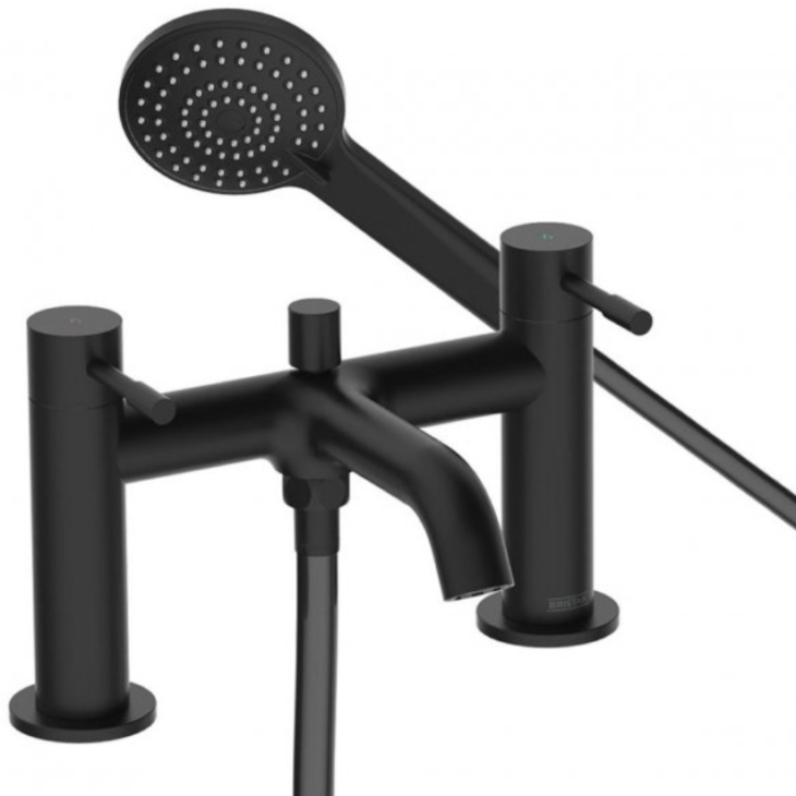 Bristan Mila Bath Shower Mixer Tap Pillar Mounted - Black