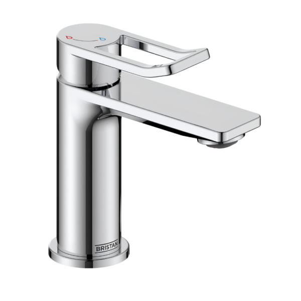 Bristan Saffron Eco start Mini Basin Mixer with Clicker Waste - Chrome