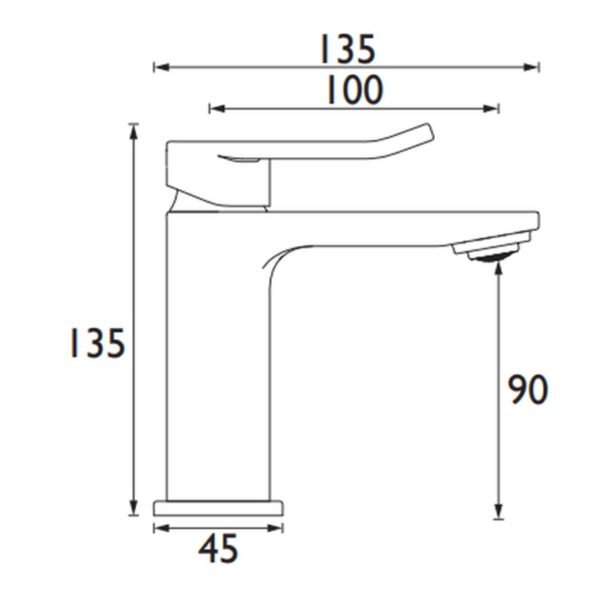 Bristan Saffron Eco Start Mini Basin Mixer Tap with Clicker Waste - Black - Image 3