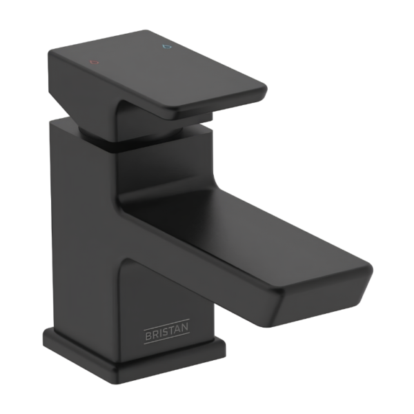 Bristan Cobalt Basin Mixer Tap with Clicker Waste - Black