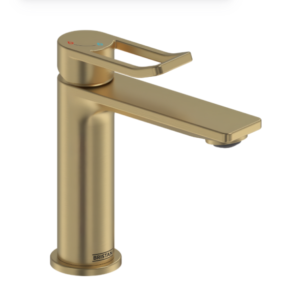 Bristan Saffron Eco Start Basin Mixer - Brushed Brass