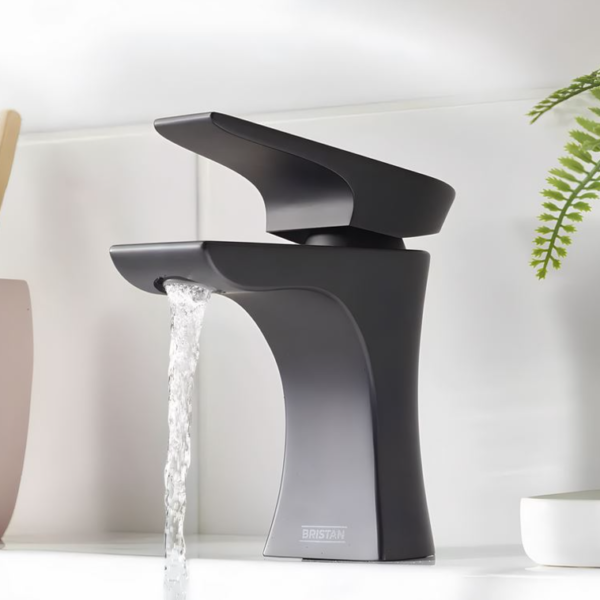 Bristan Hourglass Basin Mixer Tap & Waste - Black - Image 2