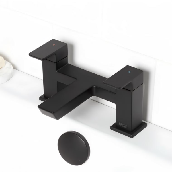 Bristan Cobalt Bath Filler Tap Pillar Mounted - Black - Image 2