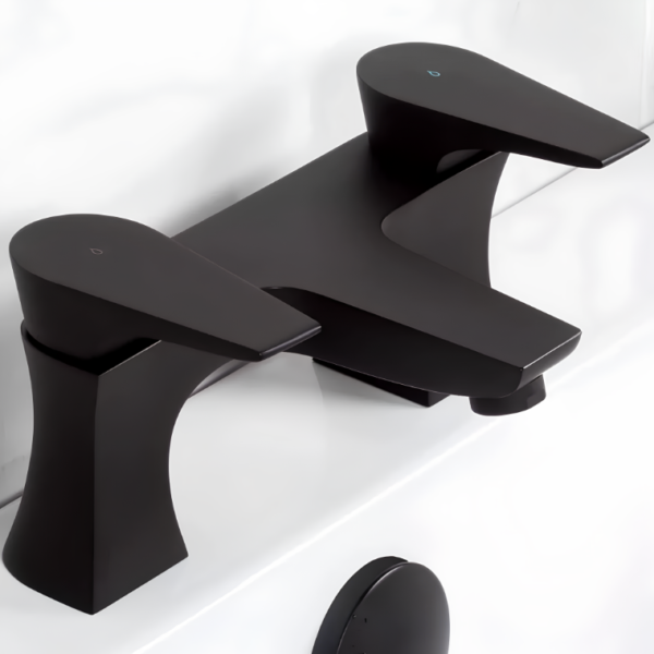 Bristan Hourglass Bath Filler Tap Pillar Mounted - Black - Image 2