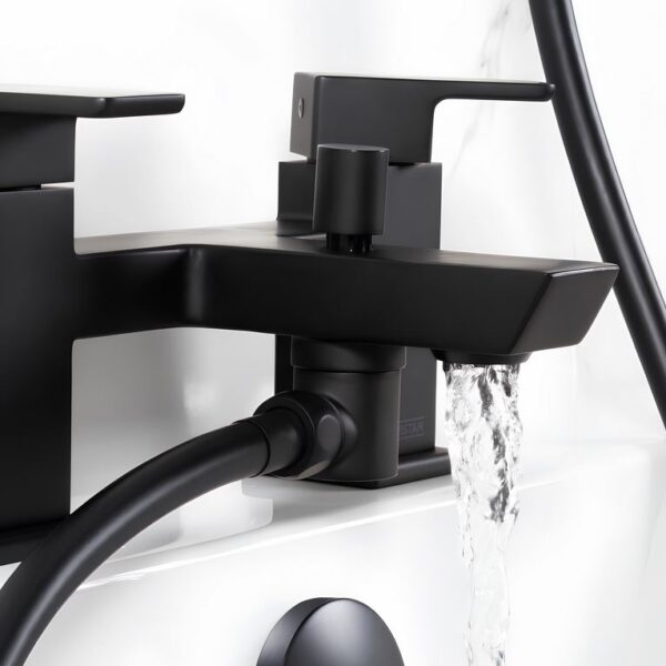 Bristan Cobalt Bath Shower Mixer Tap Pillar Mounted - Black - Image 2
