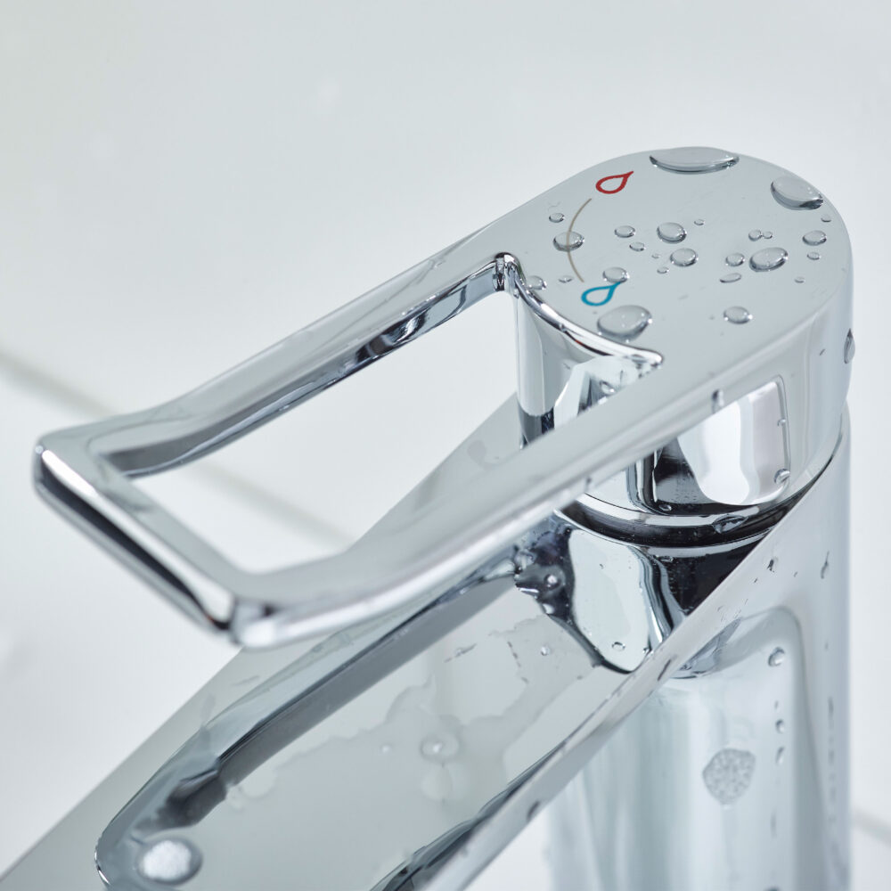 Bristan Saffron Chrome Eco start Tall Basin Mixer Tap with Clicker Waste - Image 2