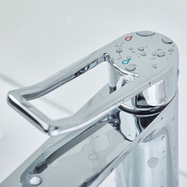 Bristan Saffron Chrome Eco start Tall Basin Mixer Tap with Clicker Waste - Image 2
