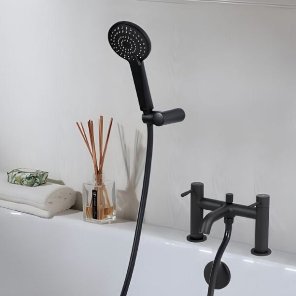 Bristan Mila Bath Shower Mixer Tap Pillar Mounted - Black - Image 2