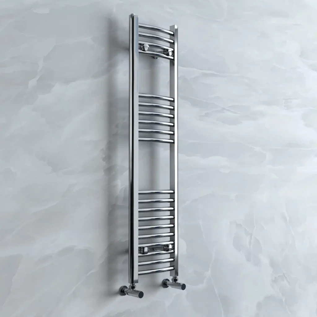 K-Rad Curved Heated Towel Rail 300mm Chrome – 4 Size’s - Image 2