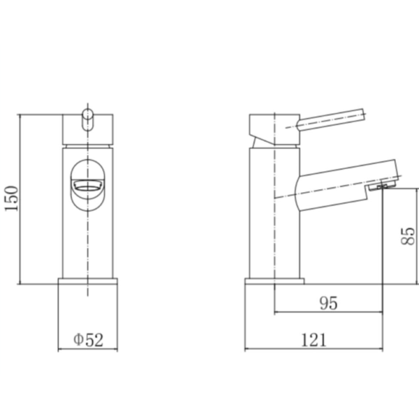 Ellsi Premier Mono Basin Mixer Tap & Waste – Black - Image 2