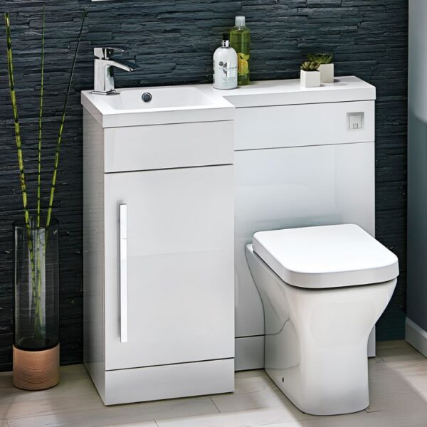 Sognare Lili Gloss White Bathroom Basin Unit Furniture 900mm LH & RH - Image 2